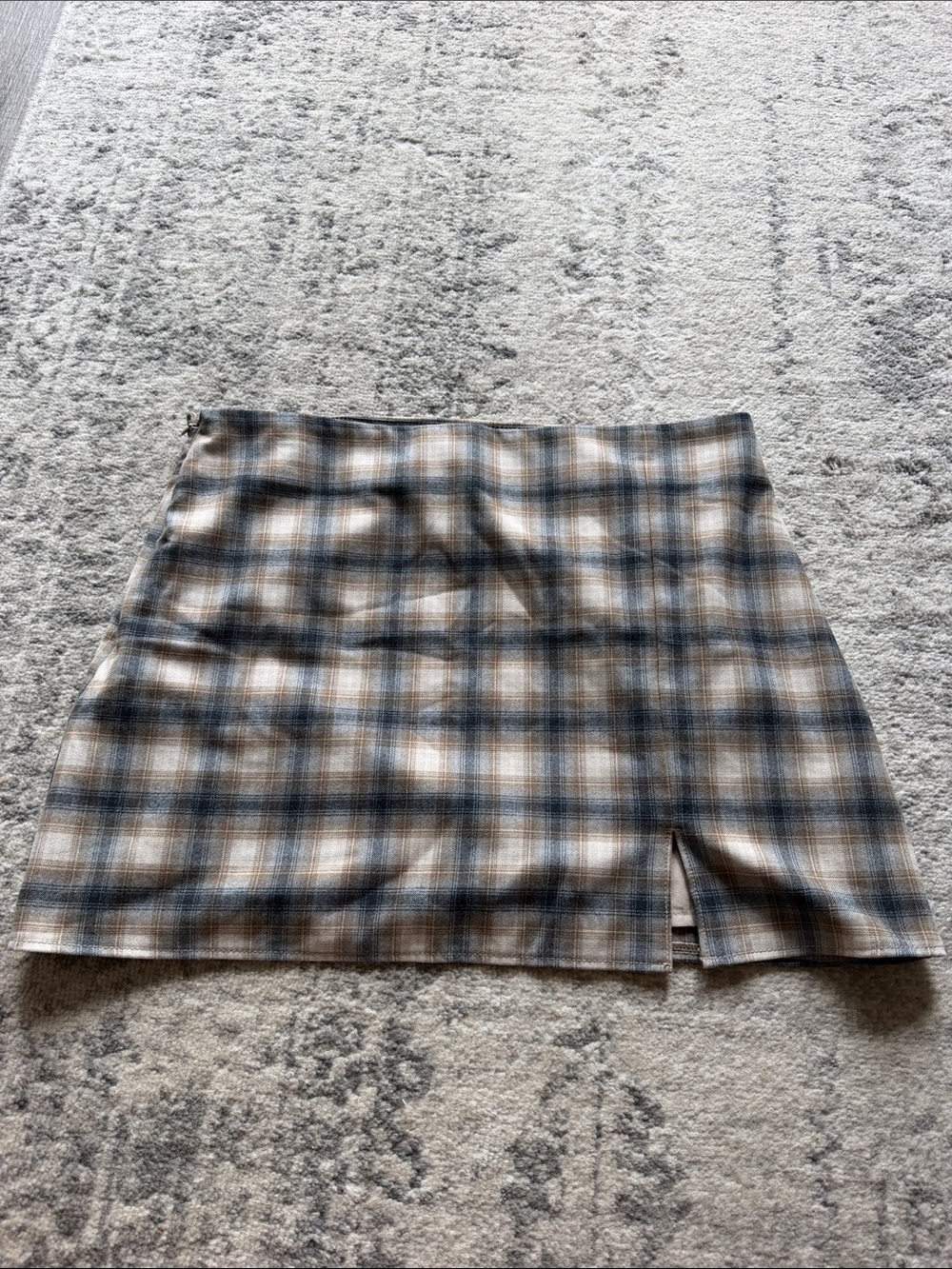 Old Navy Plaid Mini Skirt in Blue and Tan Check